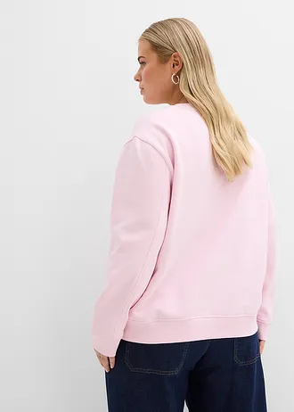 Oversized sweater van katoen, Kleur: kristalroze