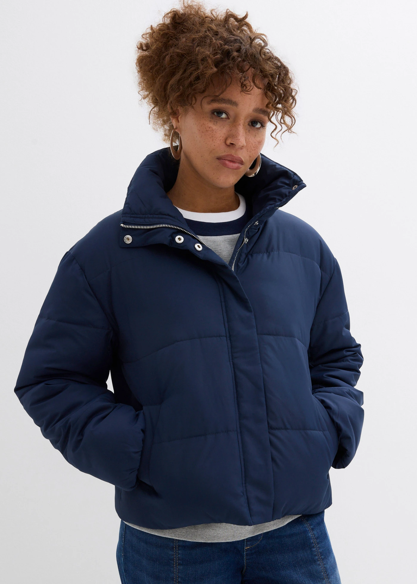 Doudoune à col montant • bleu foncé • Boutique bonprix