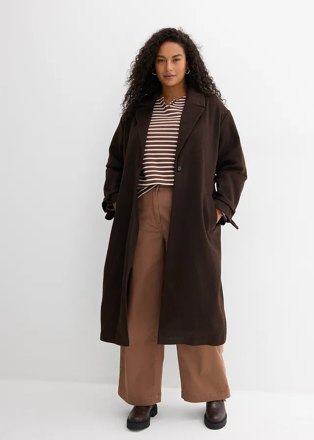 Sweat-shirt, Couleur: blanc nacré-marron rayé