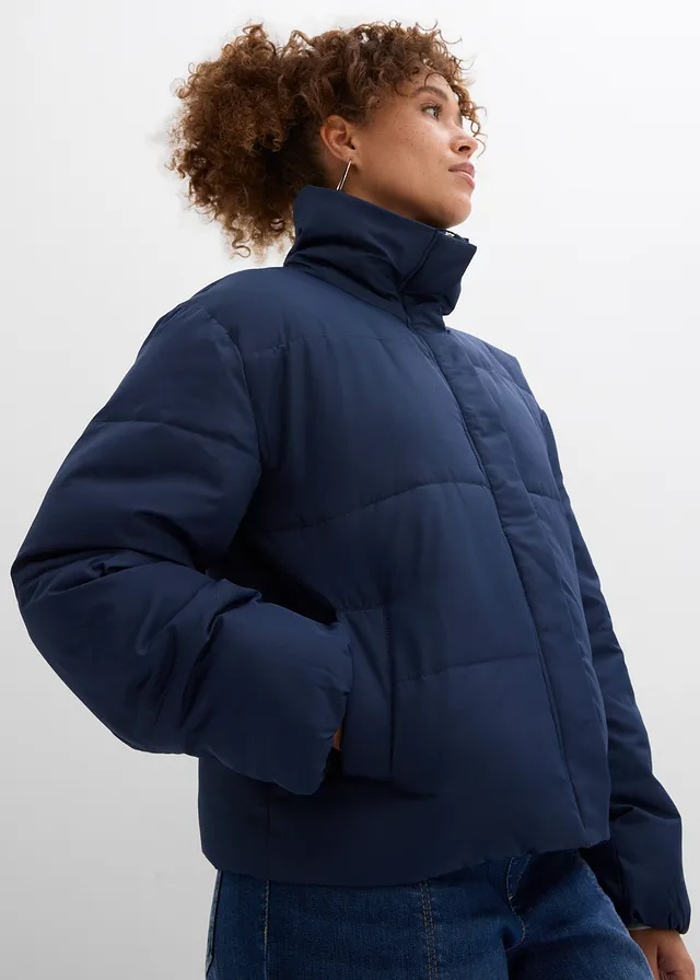 Gewatteerde jas met opstaande kraag • donkerblauw • product-page.page-title-suffix