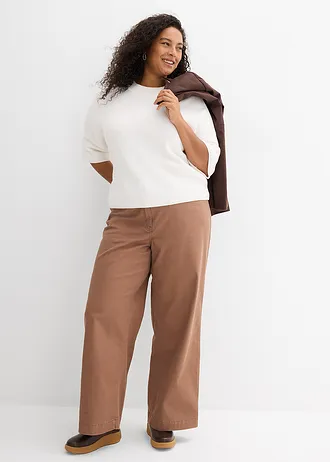 Boxy trui in een zachte viscosemix, Kleur: wolwit