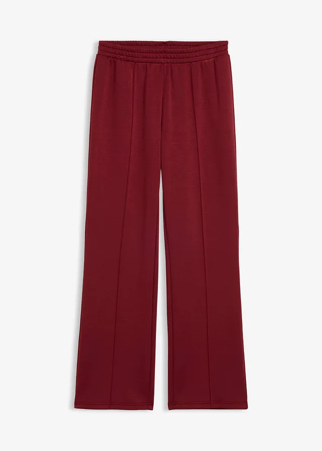 Pantaloni casual scuba din amestec moale de viscoză • roșu rubiniu • magazin bonprix