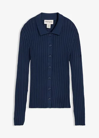 Geribd vest in een soepele viscosemix • donkerblauw • bonprix online shop