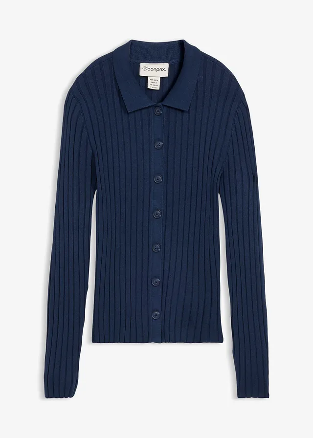 Geribd vest in een soepele viscosemix • donkerblauw • bonprix online shop