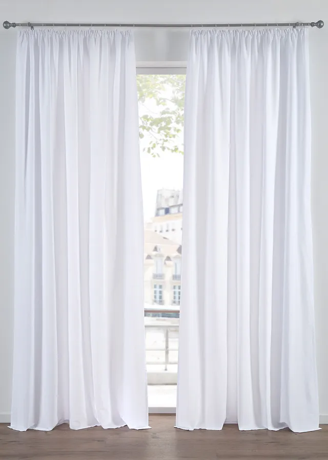 Draperii din microfibre (set/2 buc.) • alb • magazin bonprix