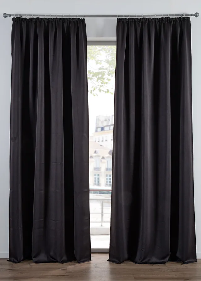 Rideau obscurcissant (1 pce), nombreuses tailles • noir • Boutique bonprix