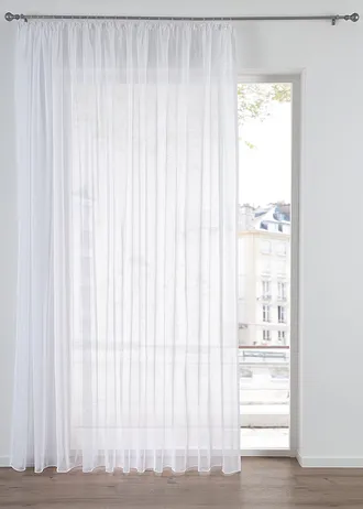 Transparant sablé gordijn, Kleur: wit