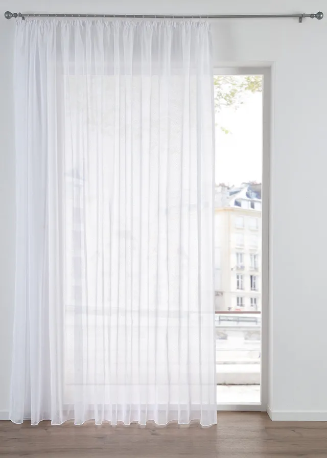 Store voilage à la fine texture sablée • blanc • Boutique bonprix