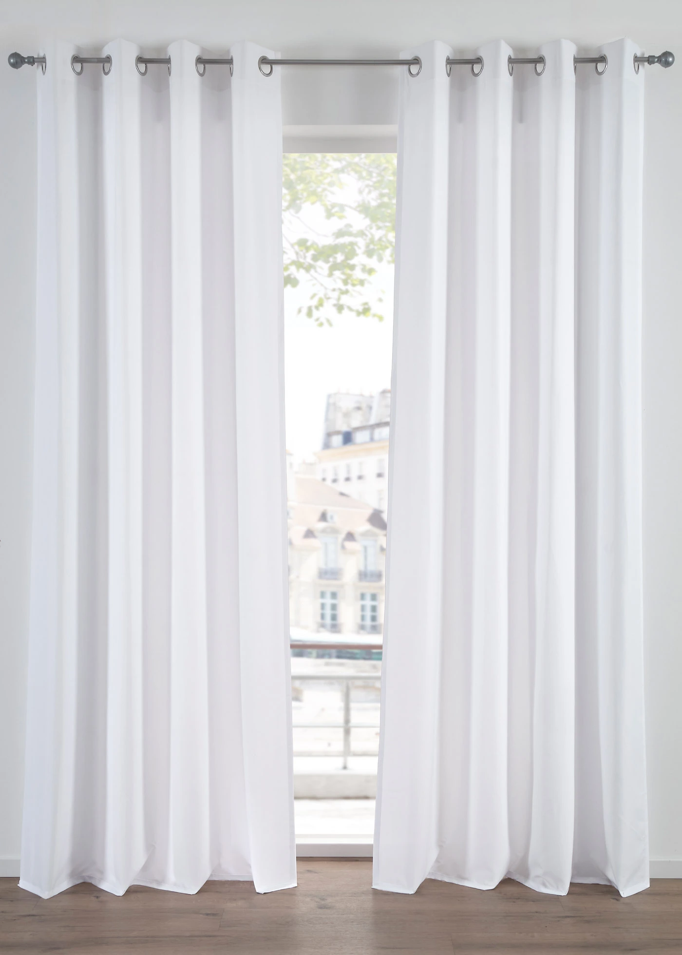 Rideau en microfibre (2 pces) • blanc pur • Boutique bonprix