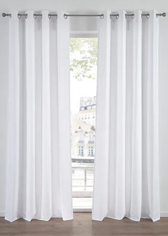Gordijnen van microvezel (2 stuks) • wit • bonprix online shop