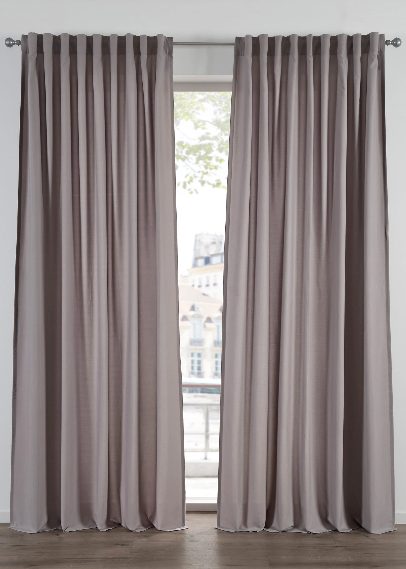 Lot de 2 rideaux en microfibre • gris/argenté • Boutique bonprix