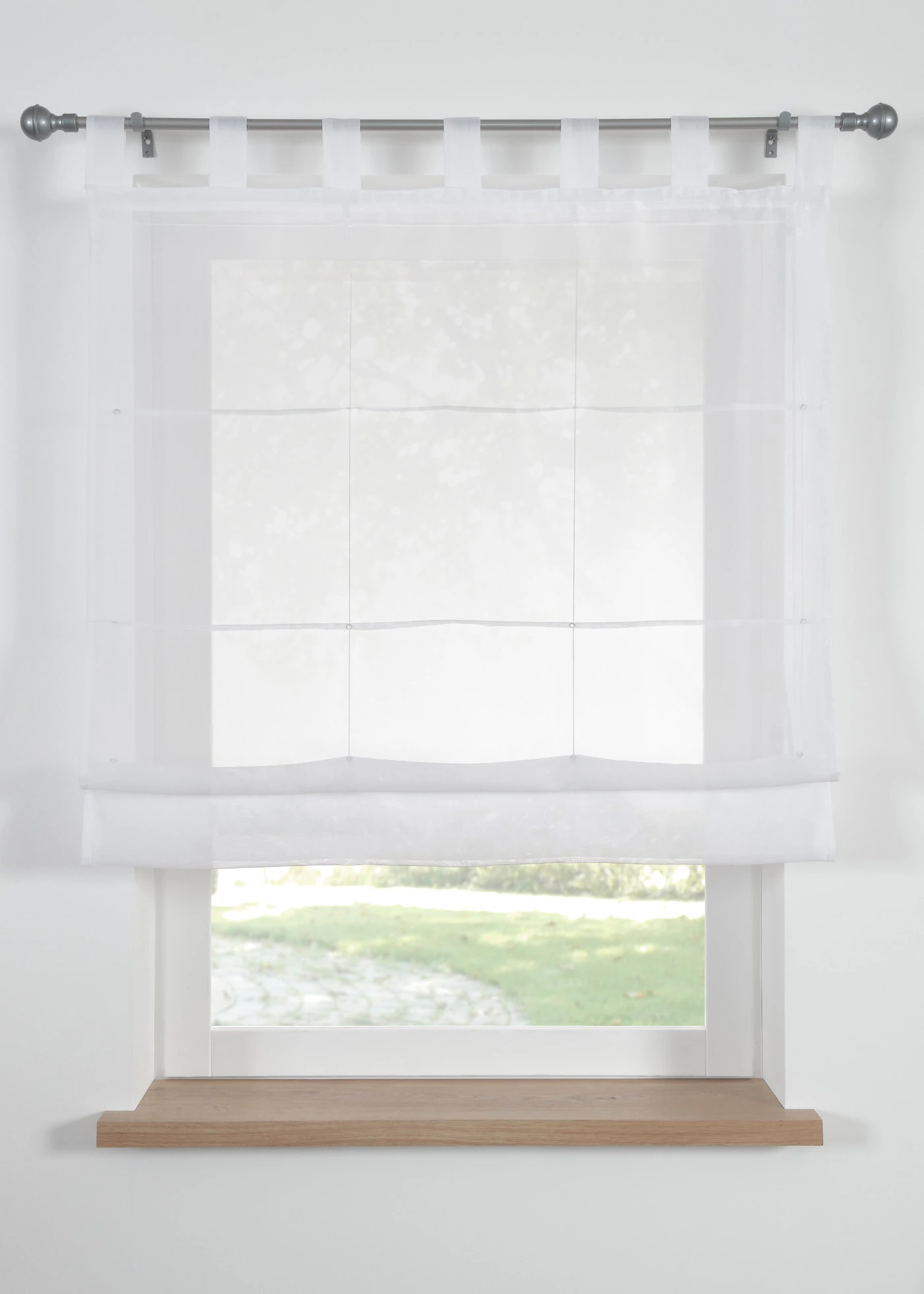 Vouwgordijn van lichte voile • wit • bonprix online shop