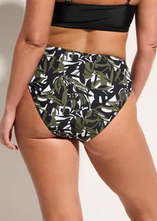 High Waist, Light Shape bikini alsó • fekete+gyapjúfehér-fekete-olívazöld mintás • bonprix áruház