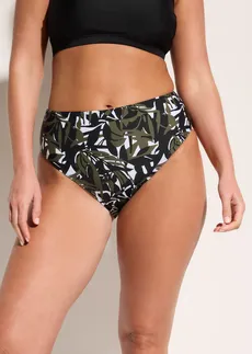 High Waist, Light Shape bikini alsó • fekete+gyapjúfehér-fekete-olívazöld mintás • bonprix áruház
