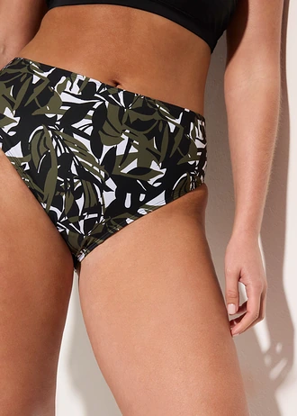Sťahujúce bikinové nohavičky (2 ks v balení) • čierna + biela vlan-čierna-olivová potlačená • obchod bonprix