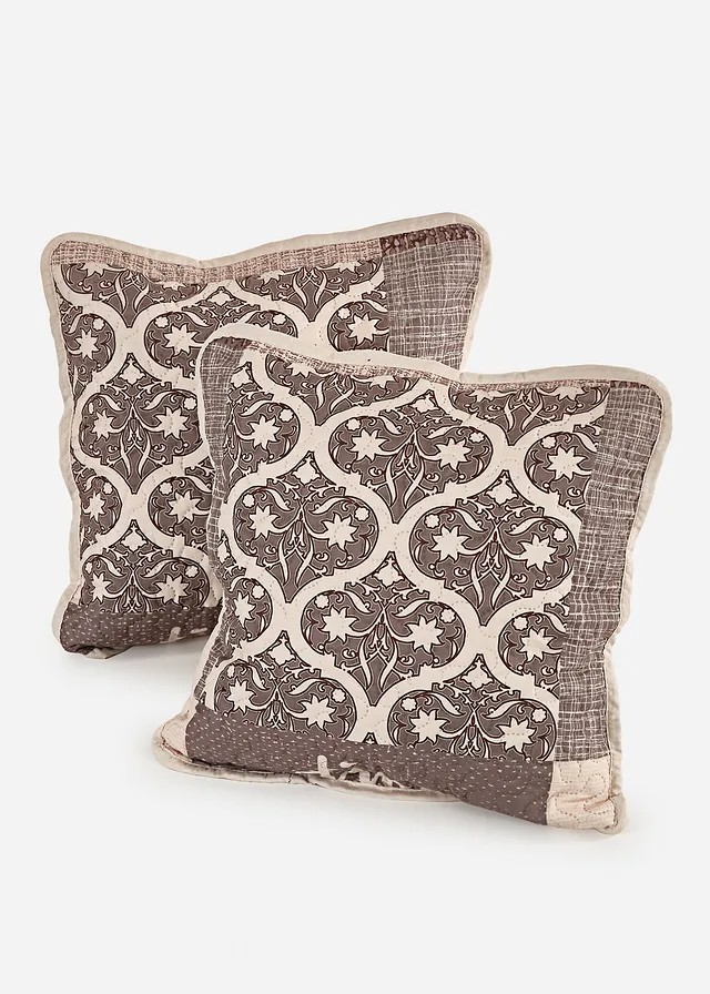 Lot de 2 housses de coussin à imprimé patchwork