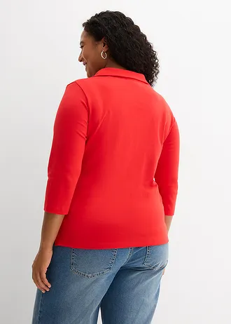 Poloshirt van biologisch katoen, Kleur: aardbeirood