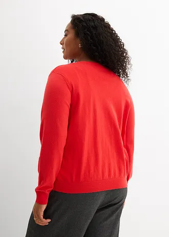 Fijngebreid vest, Kleur: aardbeirood