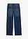 Wide leg mid waist jeans, Kleur: blauw denim