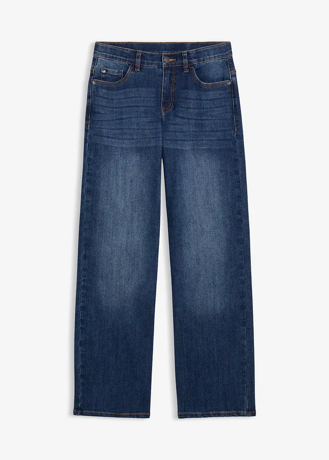 Wide leg mid waist jeans
