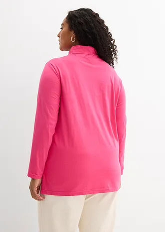 Shirt met col van biologisch katoen, Kleur: pinklady