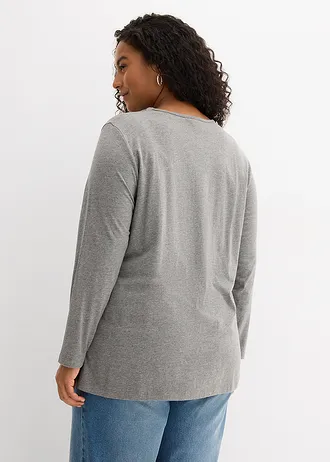 Longshirt van biologisch katoen, Kleur: grijs gemêleerd