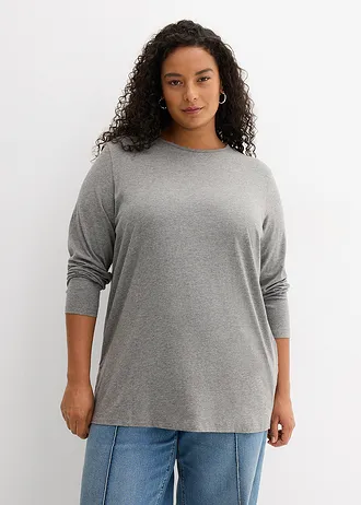 Longshirt van biologisch katoen, Kleur: grijs gemêleerd