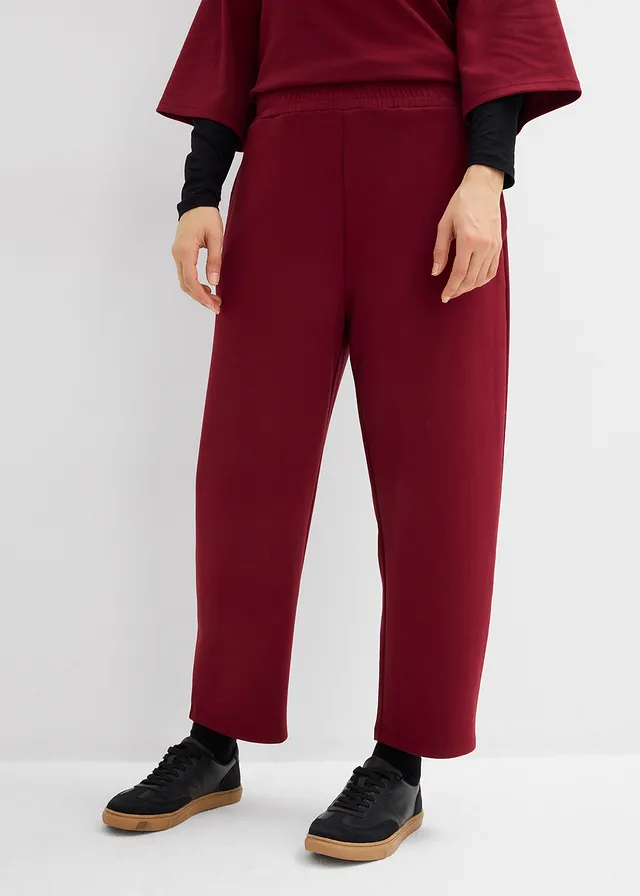 Jersey broek van scuba in barrel model, Kleur: robijnrood