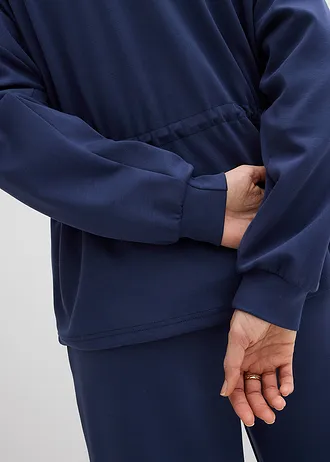 Oversize mikina na zapínání, z měkkého materiálu scuba • tmavě modrá • bonprix obchod