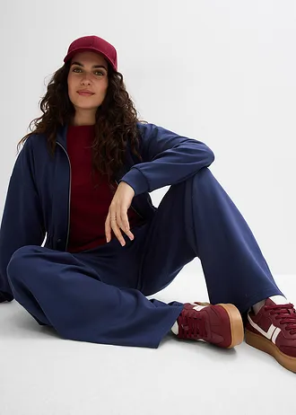 Oversized sweatvest van zacht scuba • donkerblauw • bonprix online shop