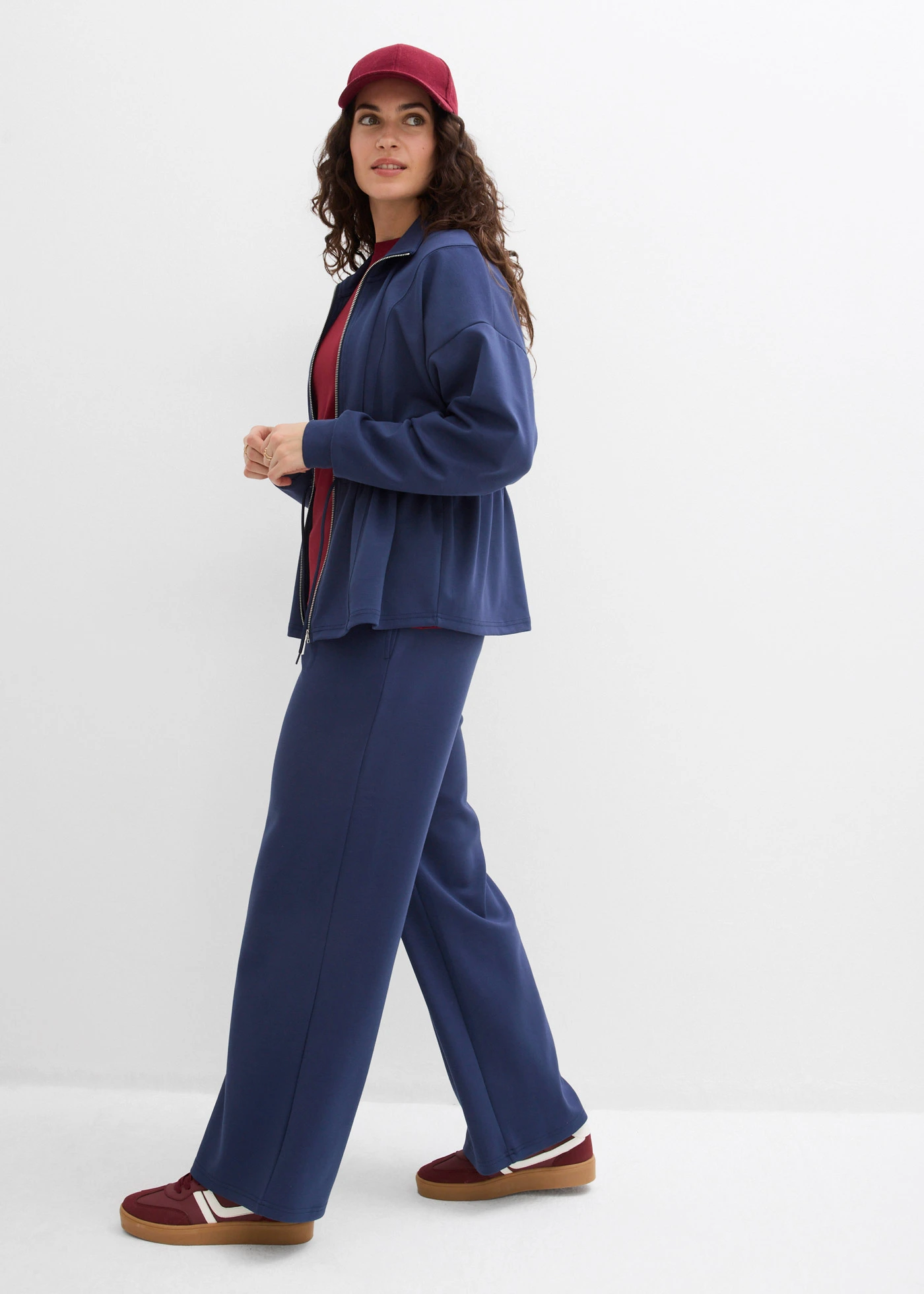 Oversized sweatvest van zacht scuba • donkerblauw • bonprix online shop