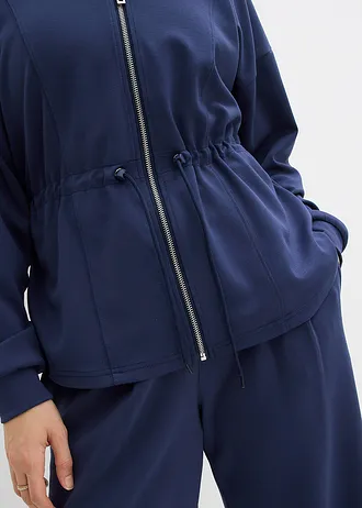 Bluza oversize rozpinana z miękkiego materiału scuba • granatowy • sklep bonprix