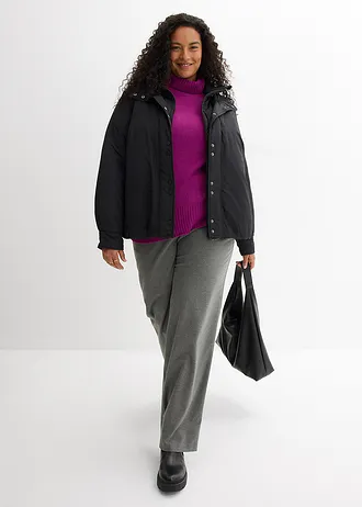 Waterafstotende outdoor jas in 2-in-1 look, Kleur: zwart