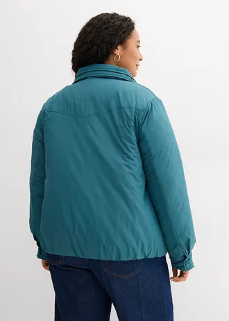 Waterafstotende outdoor jas in 2-in-1 look, Kleur: pepergroen