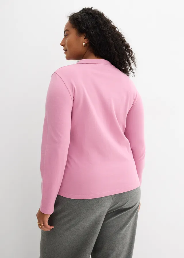 Polo en maille piquée 100% coton, Couleur: mauve