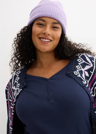 Tričko s dlhým rukávom z čistej bio bavlny • tmavomodrá plus size • obchod bonprix