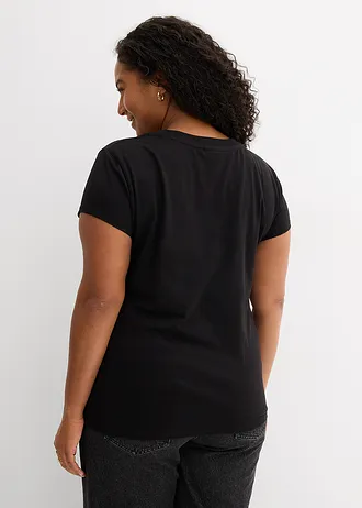 T-shirt van puur biologisch katoen ( set van 2), Kleur: zwart/wit