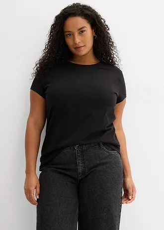 T-shirt z czystej bawełny organicznej  (2 szt.), kolor: czarny + biały