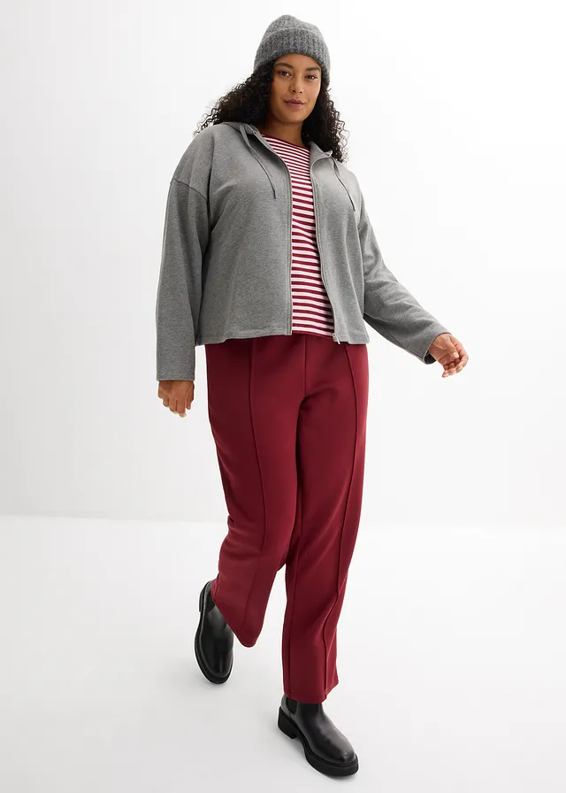 Sweat zippé coton, Couleur: gris chiné chiné
