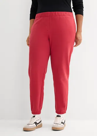 Sweatpants van puur biologisch katoen (set van 2), Kleur: zwart-kersenrood