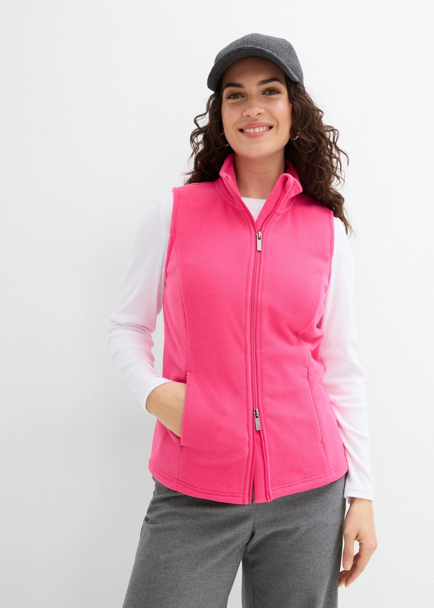 Fleece vest met zakken • pinklady • bonprix online shop