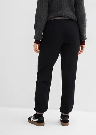 Pantaloni casual din material mixt cu bumbac (set/2 perechi) • negru+negru • magazin bonprix