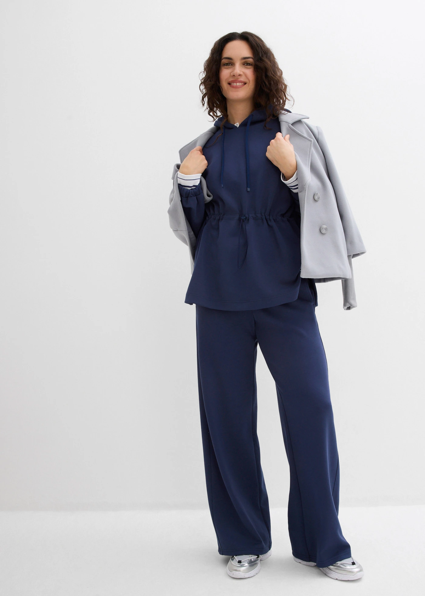 Palazzo broek van zacht scuba • donkerblauw • bonprix online shop