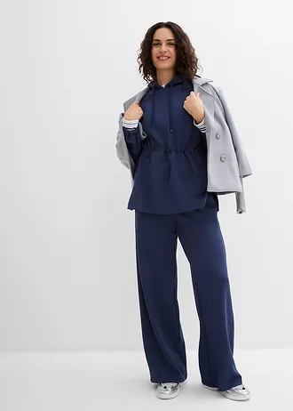 Pantaloni palazzo din material scuba moale • bleumarin • magazin bonprix