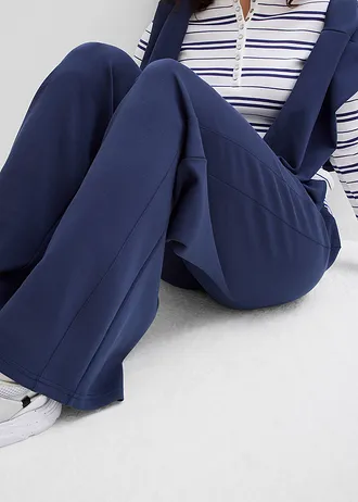 Palazzo broek van zacht scuba • donkerblauw • bonprix online shop