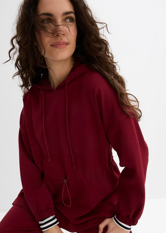 Overzised sweater van zachte scuba • robijnrood • product-page.page-title-suffix