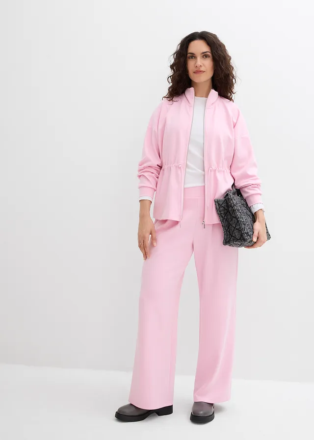 Oversized sweatvest van zacht scuba • kristalroze • bonprix online shop