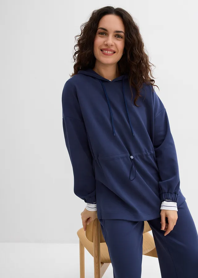 Overzised sweater van zachte scuba • donkerblauw • product-page.page-title-suffix