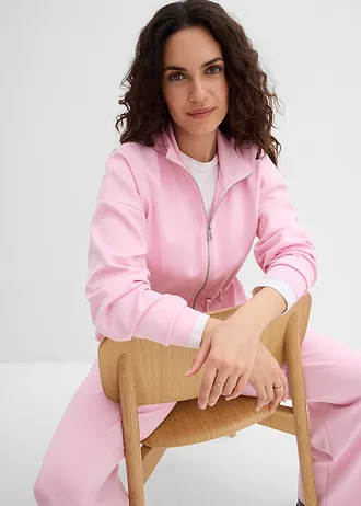 Oversized sweatvest van zacht scuba • kristalroze • bonprix online shop