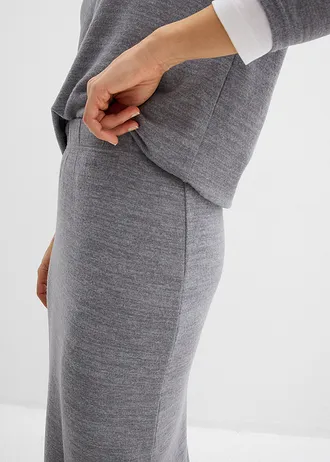 Jersey rok in gebreide look • grijs gemêleerd • bonprix online shop